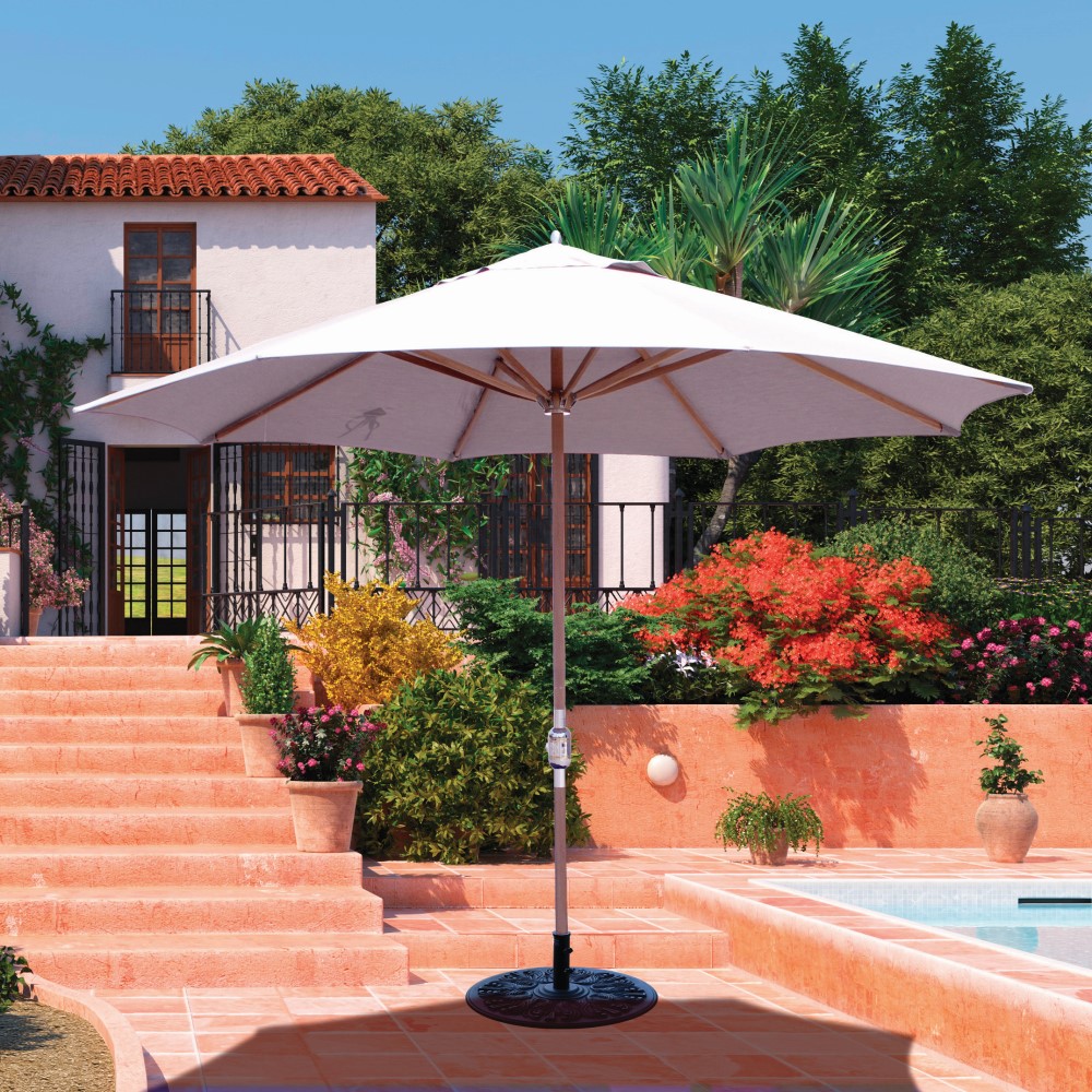 6 ft patio crank umbrellas san diego Outdoor Steel Striped Market Umbrella w/ Tilt, Lift foot diameter umbrella 6 ft. Steel Crank Lift