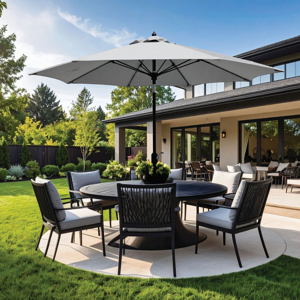 gluckstein patio umbrella Treasure Garden Octagon AKZ Plus Outdoor Umbrella, Black Umbrella assembly (base or mounting solution varies by configuration) Best For Galtech International 9 Ft. Teak