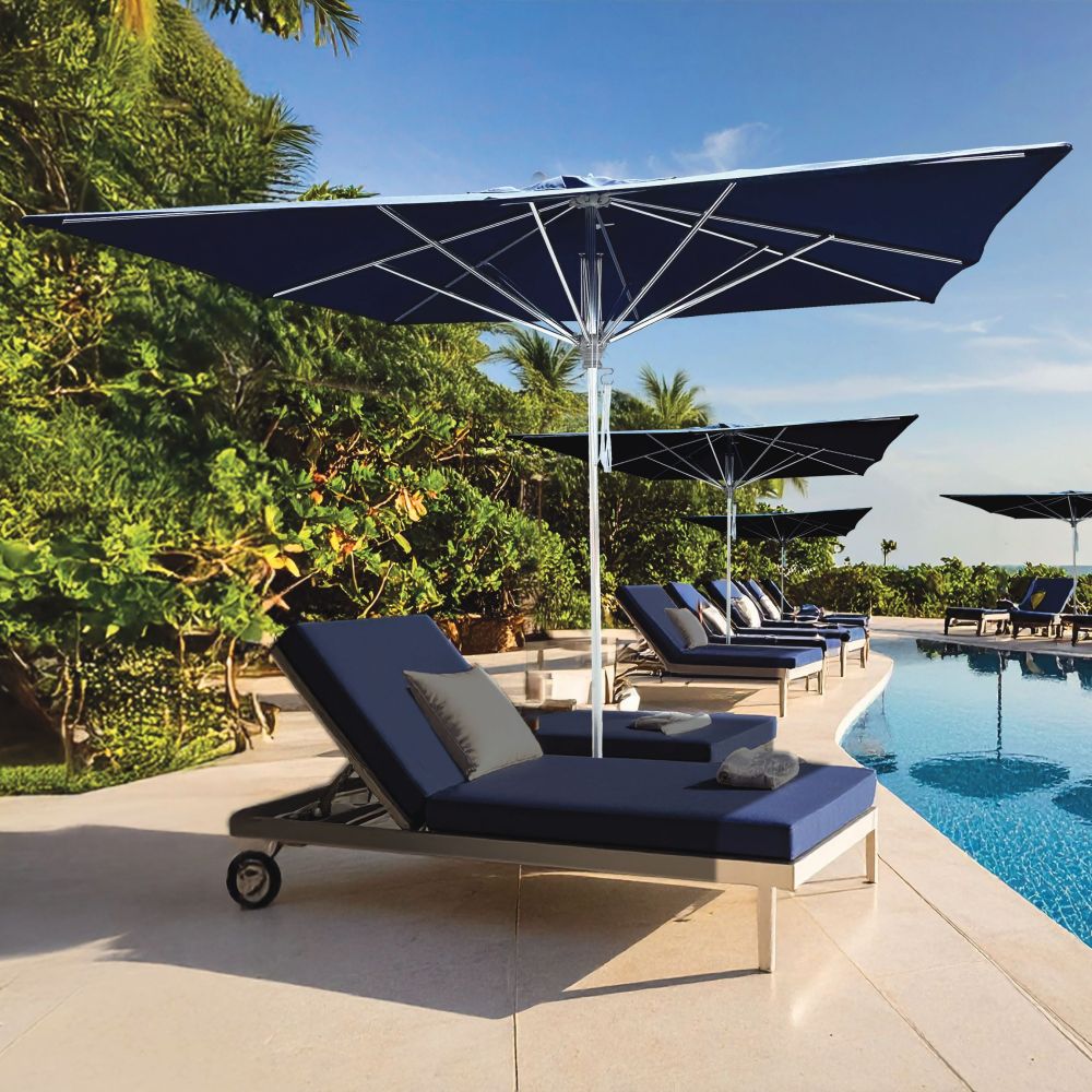 commercial mesh patio umbrella Cantilever rising UV blocking Pemberly Row 9' Patio Umbrella