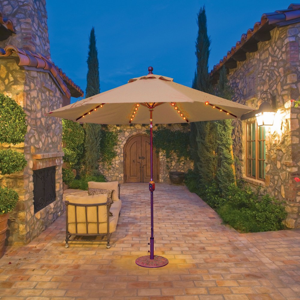 everite grand patio 9 foot umbrella 9FT with Auto Tilt lock system that allows you to reposition the tilt of the umbrella exactly where needed as the sun movt the day GRAND Patio 11 ft Outdoor